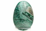 Polished Chrysocolla & Malachite Egg - Peru #217349-1